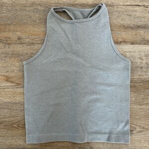 Free People Gray Sleeveless Fitted Racerback Tank Top